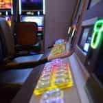 Controls of slot machines at casino.