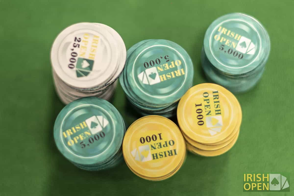 Irish Open branded poker chips.