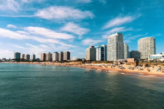 High rise buildings on the coast of Punta del Este, Uruguay.