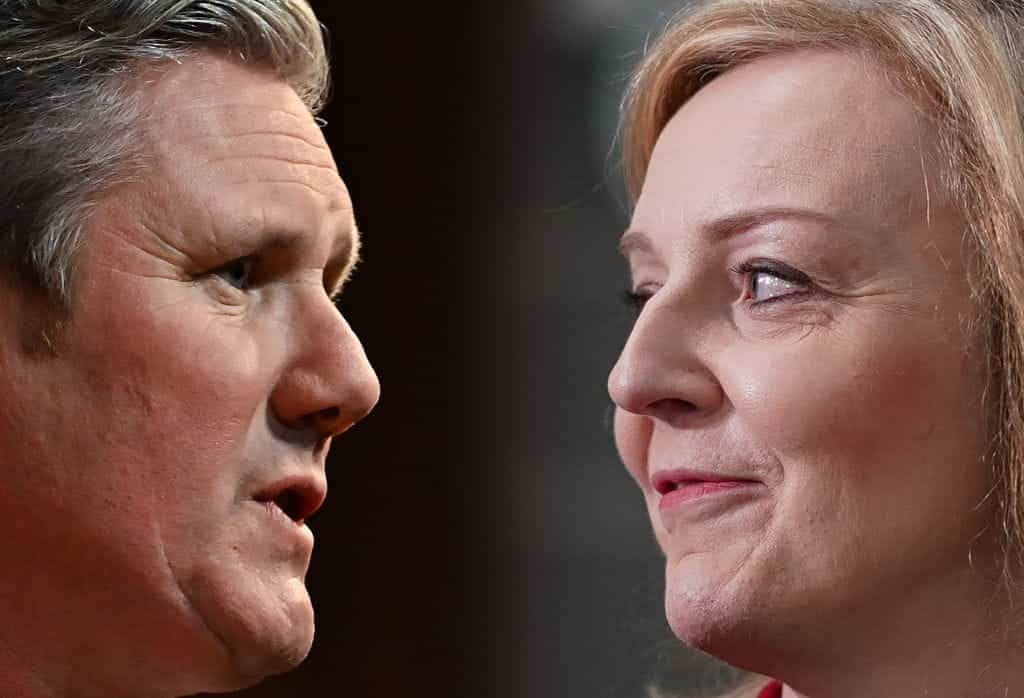 Liz Truss and Keir Starmer face-to-face.