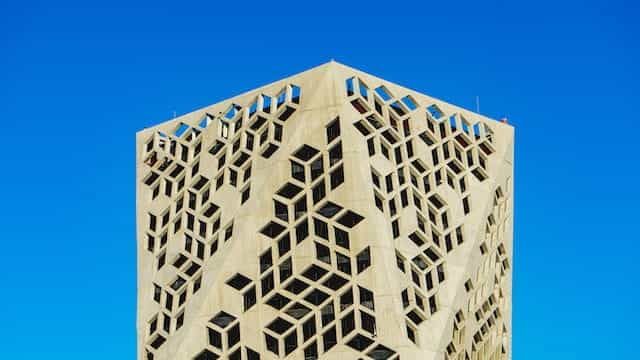 A modern, concrete building in Cordoba, Argentina.