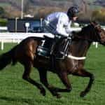 Constitution Hill approaches the final flight in the 2023 Champion Hurdle.